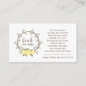 Cute Yellow Floral WreatBook Request Baby shower Informatiekaartje (Voorkant)