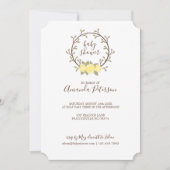 Cute Yellow Floral Wreator Baby shower Kaart (Voorkant)