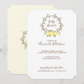 Cute Yellow Floral Wreator Baby shower Kaart (Voorkant / Achterkant)