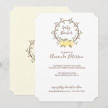 Cute Yellow Floral Wreator Baby shower