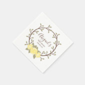 Cute Yellow Floral Wreator Baby shower Servet (Hoek)