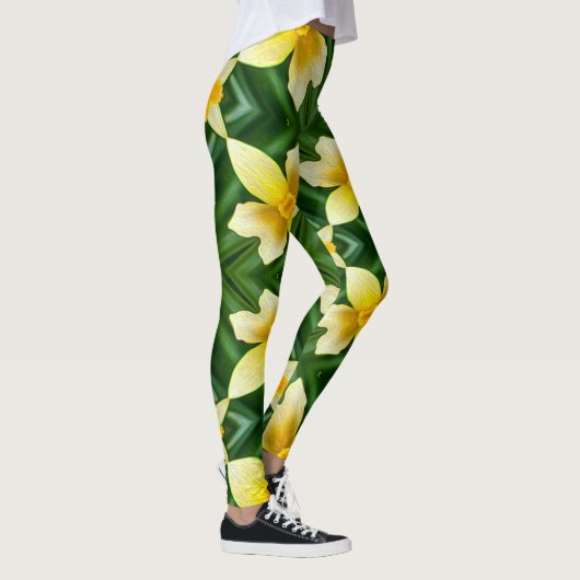 Cute Yellow Flower Pattern Leggings (Rechts)