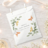 Cute Yellow Garden Foliage Butterflies Baby shower Bedankzakje (Geknipt)