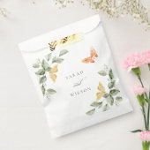 Cute Yellow Garden Foliage Butterflies Wedding Bedankzakje (Gezegeld)