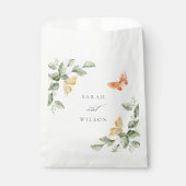 Cute Yellow Garden Foliage Butterflies Wedding Bedankzakje (Voorkant)