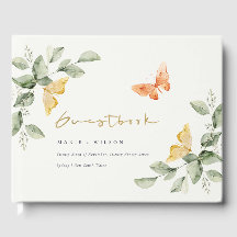 Cute Yellow Garden Foliage Butterflies Wedding