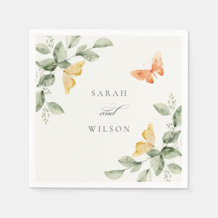 Cute Yellow Garden Foliage Butterflies Wedding Servet