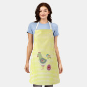 Cute Yellow Gingham Chicken Schort (Gedragen)