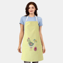 Cute Yellow Gingham Chicken Schort
