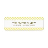 Cute Yellow Gingham Pattern Etiket (Voorkant)