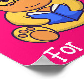 Cute yellow Giraffe reading book Poster (Hoek)