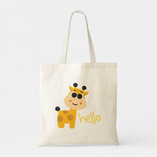 Cute Yellow Giraffe Tote Bag (Achterkant)