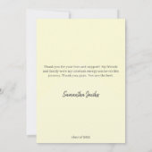 Cute Yellow & Gold Framed Afstuderen Hartelijk dan Kaart (Achterkant)