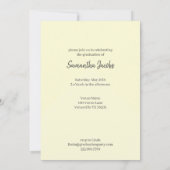Cute Yellow & Gold Framed Afstuderen Invitation Kaart (Achterkant)