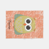 Cute Yellow Green Oranje Owl Personalized Fleece Deken (Voorkant (Horizontaal))