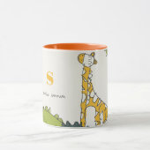 Cute Yellow Green Wild Oerwoud Giraffe Kind geteke Mok (Midden)