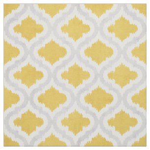 Cute yellow grijy ikat Moroccan patroon Stof