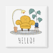 Cute Yellow Hallo Magneet (Voorkant)