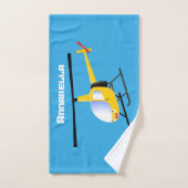 Cute yellow happy cartoon helikopter bad handdoek (Handdoek)