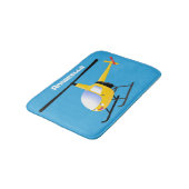 Cute yellow happy cartoon helikopter badmat (Gekanteld)