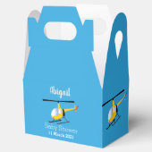 Cute yellow happy cartoon helikopter bedankdoosjes (Geopend)