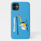 Cute yellow happy cartoon helikopter Case-Mate iPhone case (Achterkant)