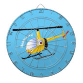 Cute yellow happy cartoon helikopter dartbord (Voorkant)
