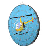 Cute yellow happy cartoon helikopter dartbord (Voorkant Rechts)