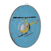 Cute yellow happy cartoon helikopter dartbord (Voorkant Links)