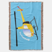 Cute yellow happy cartoon helikopter deken (Voorkant Verticaal)