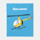 Cute yellow happy cartoon helikopter fleece deken (Voorkant)