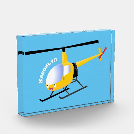 Cute yellow happy cartoon helikopter fotoblokken (Links)