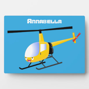 Cute yellow happy cartoon helikopter fotoplaat