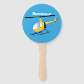 Cute yellow happy cartoon helikopter handwaaier (Achterkant)