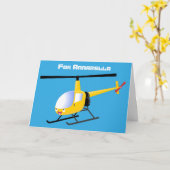Cute yellow happy cartoon helikopter kaart (Gele Bloem)