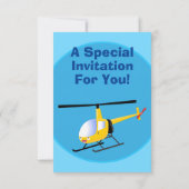 Cute yellow happy cartoon helikopter kaart (Achterkant)