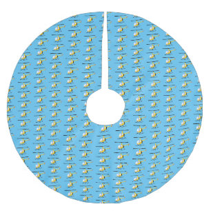 Cute yellow happy cartoon helikopter kerstboom rok