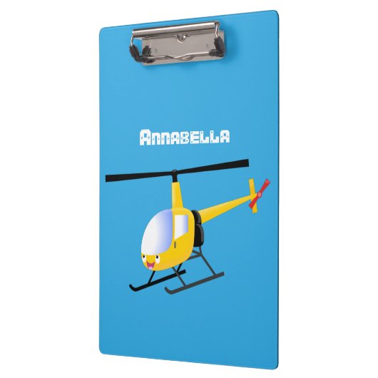 Cute yellow happy cartoon helikopter klembord (Links)