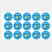 Cute yellow happy cartoon helikopter labels (Vel)