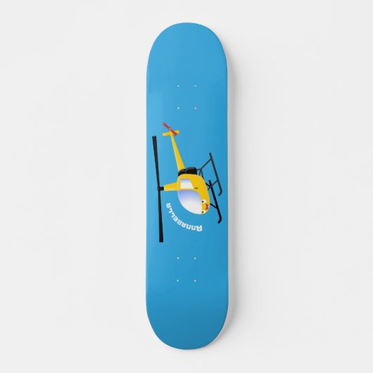 Cute yellow happy cartoon helikopter persoonlijk skateboard (Voorkant)
