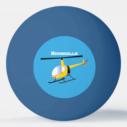 Cute yellow happy cartoon helikopter pingpongbal (Voorkant)