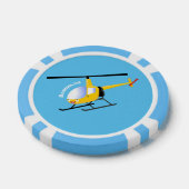 Cute yellow happy cartoon helikopter poker chips (Enkel)