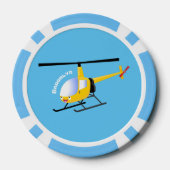 Cute yellow happy cartoon helikopter poker chips (Achterkant)