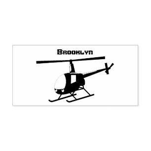 Cute yellow happy cartoon helikopter rubberstempel