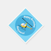 Cute yellow happy cartoon helikopter servet (Hoek)