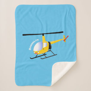 Cute yellow happy cartoon helikopter sherpa deken