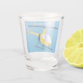 Cute yellow happy cartoon helikopter shot glas (Achterkant)