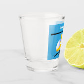 Cute yellow happy cartoon helikopter shot glas (Links)