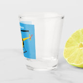 Cute yellow happy cartoon helikopter shot glas (Rechts)