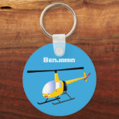 Cute yellow happy cartoon helikopter sleutelhanger (Voorkant)